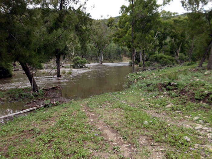 The river crossing at Camp Oven after the rains