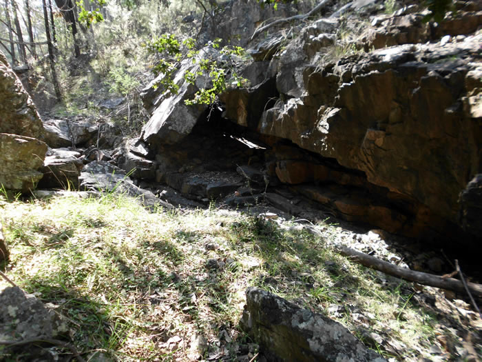 The rock cavern where the pigs love to hole up during the day